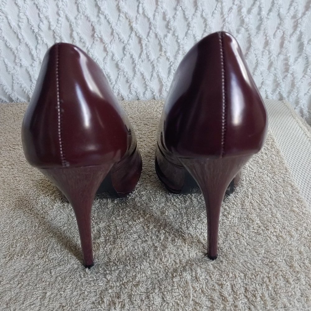 Sexy Burgundy Stilettos w BLK Mesh Toebox - Picture 8 of 11